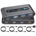 10Gbps USB 3.2 Switch 2 Computers Share USB A/C Ports Supports USB C Input for Mouse Keyboard Printer with Desktop Controller - Image 2