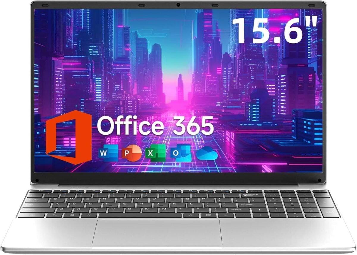 15.6 Inch Laptop with Office 365, 4GB RAM, 128GB Storage Expandable 1TB, 5205U Processor, HD Display, Windows 11 Laptops Computer, Wi-Fi 5, BT4.2, Numpad, Type-C, for Business and Students. - Image 2