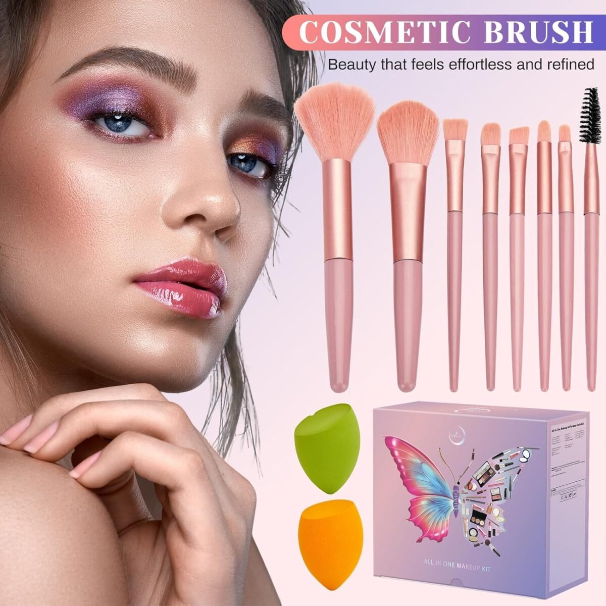All in One Makeup Kit, Make Up Gift Set for Women, Makeup Kit for Women Full Kit, Includes Foundation Face Primer Eyeshadow Concealer Liquid Blush Lipgloss Eyeliner Mascara Cosmetic Brushes Set - Image 9