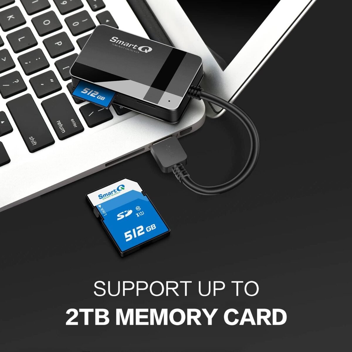 SmartQ C368 USB 3.0 Card Reader - Plug & Play, Compatible with Apple & Windows, Supports SD, Micro SD, MS, CF Cards - Image 4