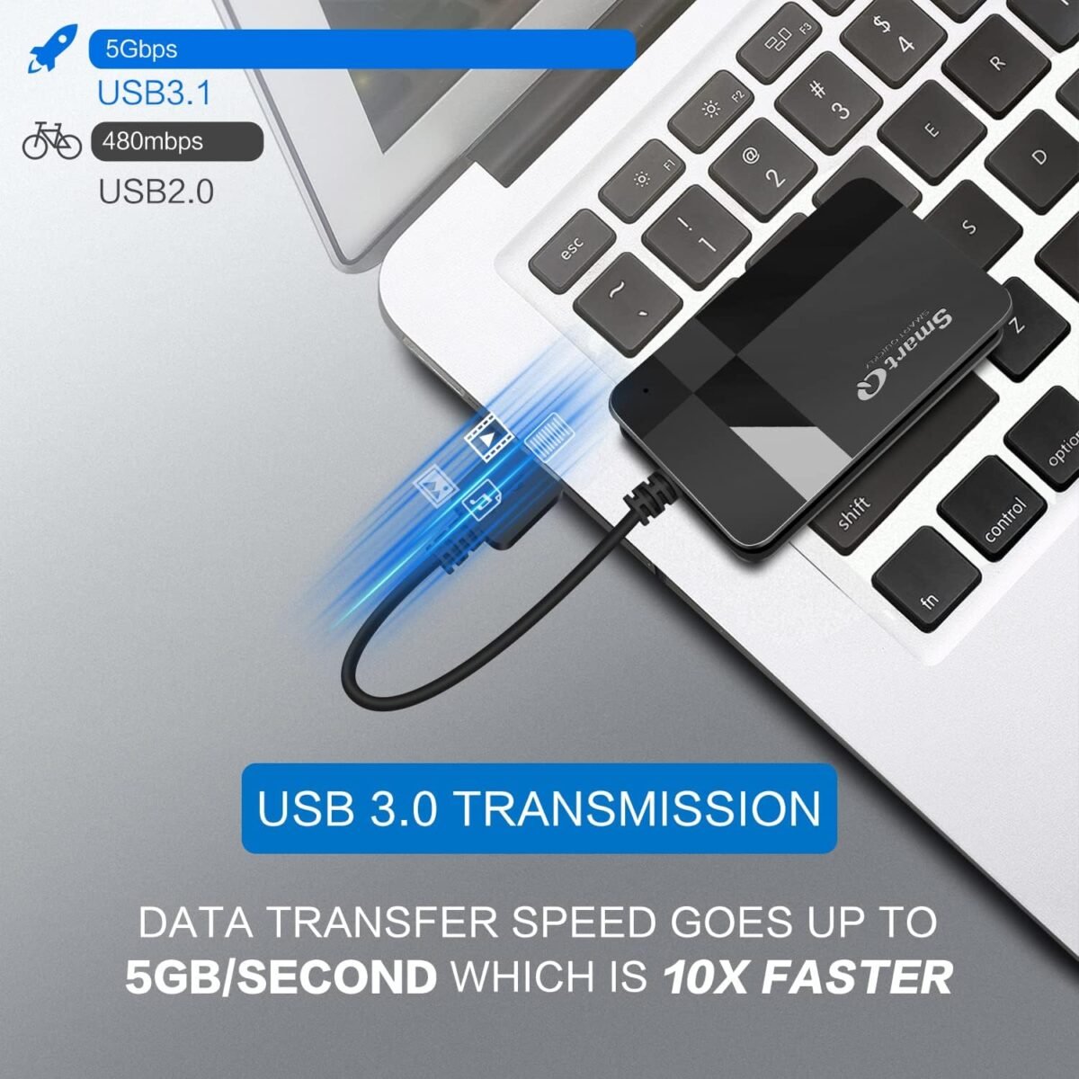 SmartQ C368 USB 3.0 Card Reader - Plug & Play, Compatible with Apple & Windows, Supports SD, Micro SD, MS, CF Cards - Image 5