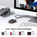 UGREEN SD Card Reader USB 3.0 Card Hub Adapter 5Gbps Read 4 Cards Simultaneously CF, CFI, TF, SDXC, SDHC, SD, MMC, Micro SDXC, Micro SD, Micro SDHC, MS, UHS-I (Black) - Image 4