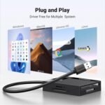 UGREEN SD Card Reader USB 3.0 Card Hub Adapter 5Gbps Read 4 Cards Simultaneously CF, CFI, TF, SDXC, SDHC, SD, MMC, Micro SDXC, Micro SD, Micro SDHC, MS, UHS-I (Black) - Image 5