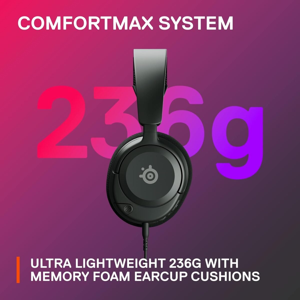 SteelSeries Arctis Nova 1 Multi-System Gaming Headset — Hi-Fi Drivers — 360° Spatial Audio — Comfort Design — Durable — Ultra Lightweight — Noise-Cancelling Mic — PC, PS5/PS4, Switch, Xbox - Black - Image 7