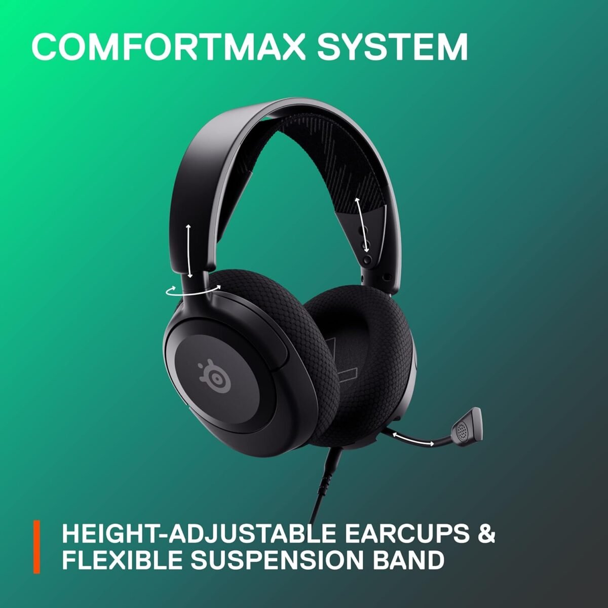 SteelSeries Arctis Nova 1 Multi-System Gaming Headset — Hi-Fi Drivers — 360° Spatial Audio — Comfort Design — Durable — Ultra Lightweight — Noise-Cancelling Mic — PC, PS5/PS4, Switch, Xbox - Black - Image 8