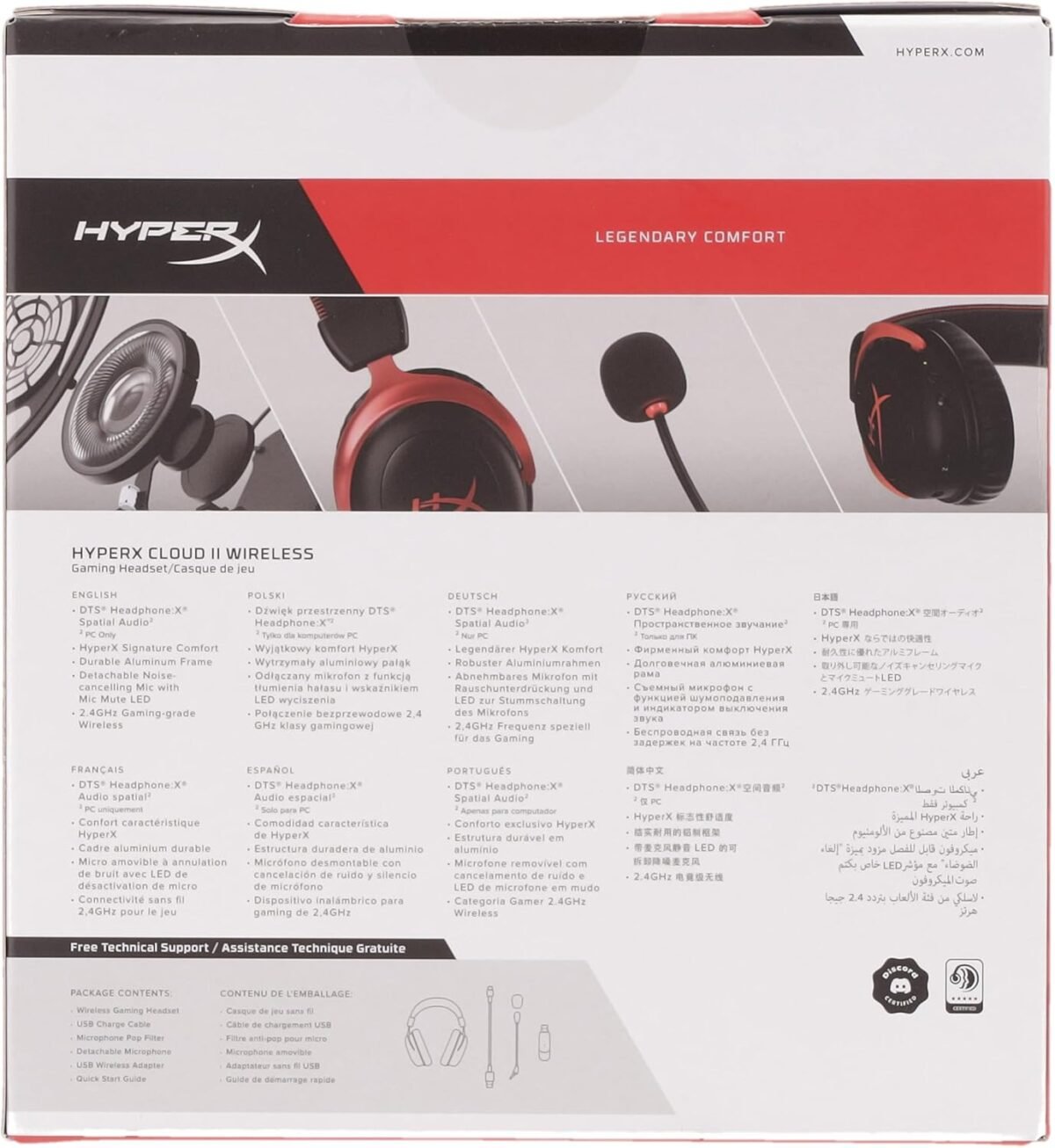 HyperX Cloud II Wireless - Gaming Headset for PC, PS5, PS4, Long Lasting Battery Up to 30 Hours, DTS Headphone:X Spatial Audio, Memory Foam, Detachable Noise Cancelling Microphone with Mic Monitoring - Image 18