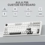 AULA F99 Wireless Mechanical Keyboard,Tri-Mode BT5.0/2.4GHz/USB-C Hot Swappable Custom Keyboard,Pre-lubed Linear Switches,RGB Backlit Computer Gaming Keyboards for PC/Tablet/PS/Xbox - Image 3