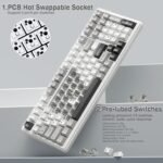 AULA F99 Wireless Mechanical Keyboard,Tri-Mode BT5.0/2.4GHz/USB-C Hot Swappable Custom Keyboard,Pre-lubed Linear Switches,RGB Backlit Computer Gaming Keyboards for PC/Tablet/PS/Xbox - Image 5