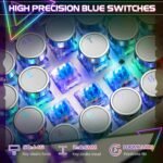 Typewriter Style Mechanical Gaming Keyboard RGB Backlit Wired with Blue Switch Retro Round Keycap 104 Keys Keyboard (White 104 Keys RGB) - Image 4
