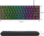 MageGee Mini 60% Gaming Keyboard, RGB Backlit 61 Key Ultra-Compact Keyboard, TS91 Ergonomic Waterproof Mechanical Feeling Office Computer Keyboards for PC, MAC, PS4, Xbox ONE Gamer(Black) - Image 5