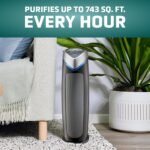 GermGuardian Air Purifier for Home with HEPA Pure Filter, for Wildfire Smoke, Pet Dander, Pollen, Odors, Large Rooms Up To 743 Sq. Ft., Removes 99.97% Pollutants, UV-C Light, 22", AC4825E, Gray - Image 5