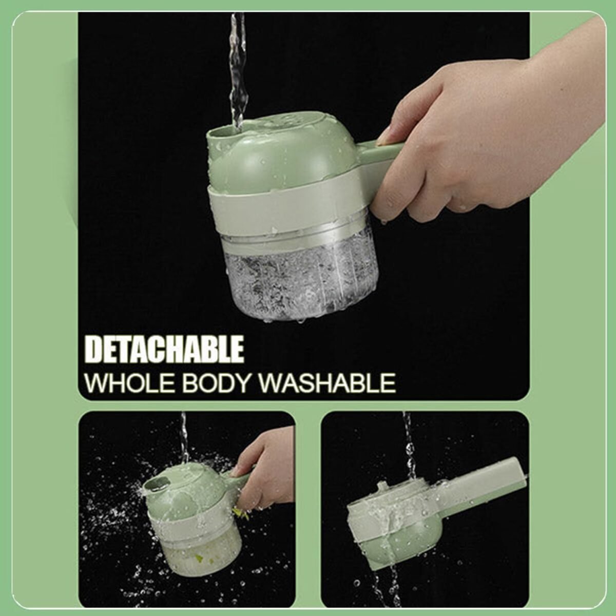 5 in 1 Electric Vegetable Chopper, Mini Handheld Vegetable Chopper Set, Smart Kitchen Appliances, Electric Vegetable Cutter with Egg Beater and Clean Brush - Image 3