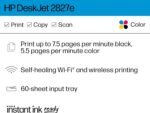 HP DeskJet 2827e Wireless All-in-One Color Inkjet Printer, Scanner, Copier, Best-for-Home, 3 Months of Instant Ink Included, Single-Band Wi-Fi connectivity (6W7F5A) - Image 3