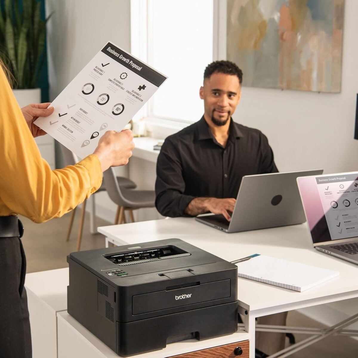 Brother HL-L2460DW Wireless Compact Monochrome Laser Printer with Duplex, Mobile Printing, Black & White Output | Includes Refresh Subscription Trial(1), Works with Alexa - Image 6