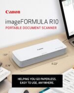 Canon imageFORMULA R10 - Portable Document Scanner, USB Powered, Duplex Scanning, Document Feeder, Easy Setup, Convenient, Perfect for Mobile Users - Image 3