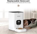 VOLUAS Automatic Cat Feeders - Timed Pet Feeder for Cats and Dogs with Dry Food Dispenser, Desiccant Bag, Programmable Portion Control, 4 Daily Meals, 10s Voice Recorder - Image 4