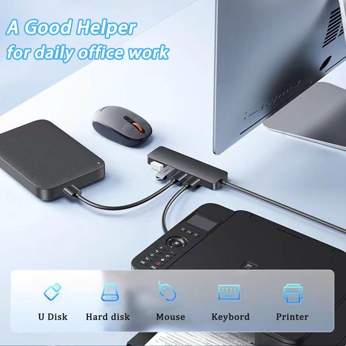 USB 3.0 Hub, VIENON 4-Port USB Hub USB Splitter USB Expander for Laptop, Xbox, Flash Drive, HDD, Console, Printer, Camera,Keyborad, Mouse(Not for Charging) - Image 6