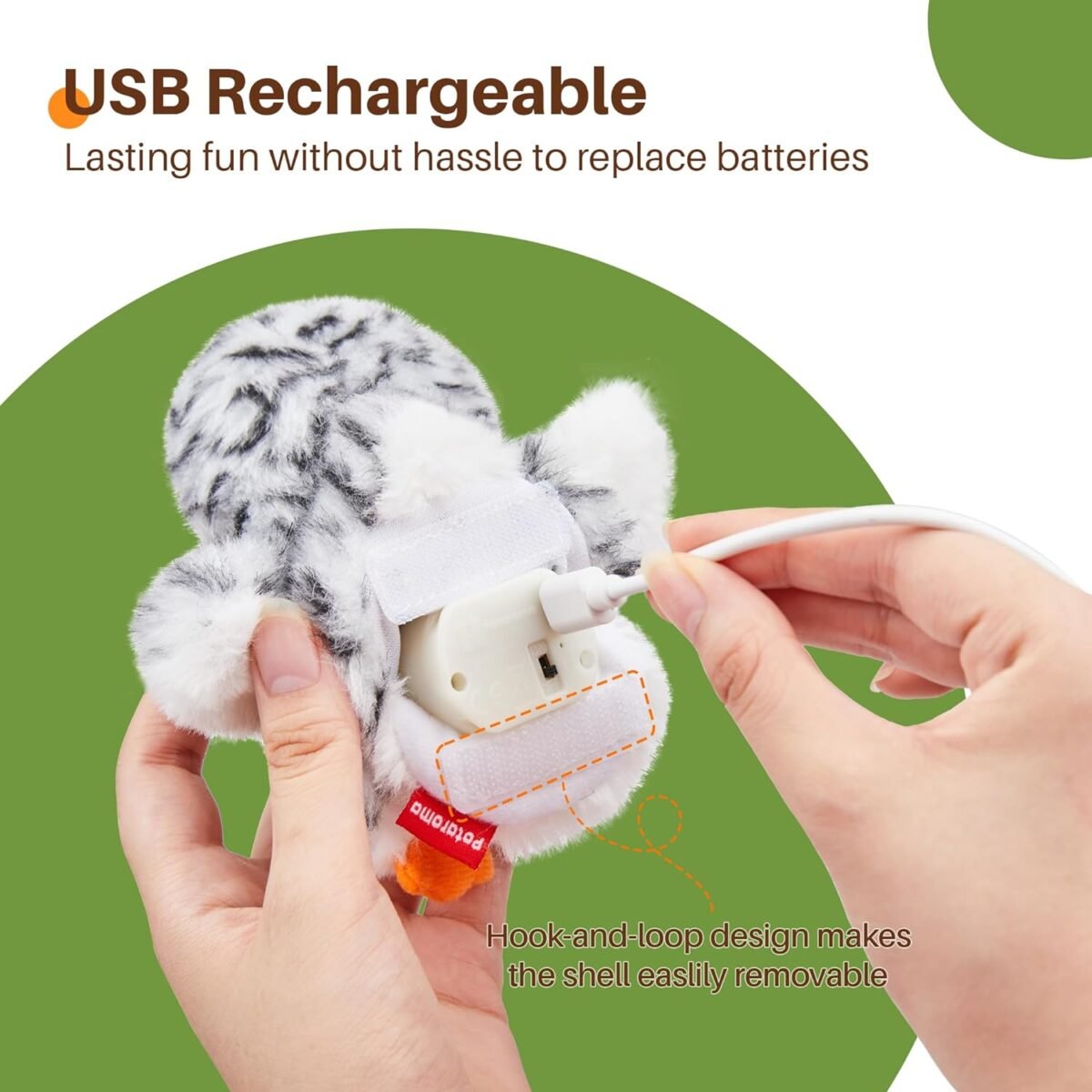 Potaroma Flapping Owl Cat Toys (No Flying), Lifelike Bird Chirp, Rechargeable Touch Activated Kitten Toy, Interactive Catnip Kicker Exercise Toys 4.0" for All Breeds - Image 6