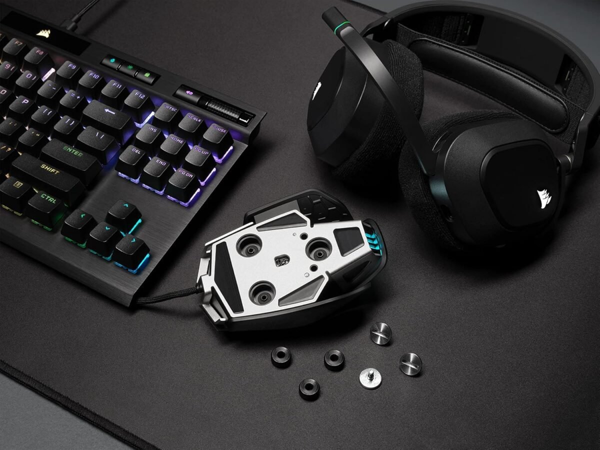 Corsair M65 RGB Ultra Tunable FPS Gaming Mouse Marksman 26,000 DPI Optical Sensor, Optical Switches, AXON Hyper-Processing Technology, Sensor Fusion Control, Tunable Weight System - Black - Image 8
