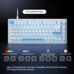 TECKNET Wired Gaming Keyboard, RGB Backlit Keyboards with Gasket Structure, USB C Mechanical Keyboard has 20 Lighting Effects & Multimedia Control Knob, Computer Keyboards for PC Laptop Mac Gamer - Image 4