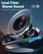 LENRUE G11 Computer Speakers for Desktop, Touch Lights PC Speakers with Surge Clear Sound, USB C/USB Powered for Computer Desktop PC Laptop Monitor - Image 3