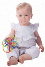 Manhattan Toy Winkel Rattle & Sensory Teether Toy, Blue/Green/Orange, 5 Inch x 4 Inch x 3.5 Inch - Image 4