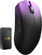 Lamzu Maya X Wireless Gaming Mouse, Ultra Lightweight 47g, Optical Switch, Maximum 30000 DPI, Symmetrical, MCU Nordic 52840, Dust-Proof Encoder, PAW3950 Sensor(Larger Maya) (Purple) - Image 3