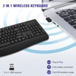 Wireless Keyboard, 2.4G Full-Sized Ergonomic Wireless Computer Keyboard with Wrist Rest for Windows, Mac OS Laptop/PC/Desktop/Notebook(Black) - Image 3