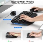 Wireless Keyboard and Mouse Combo, 2.4G Full Size Wave Keys Ergonomic Keyboard with Wrist Rest and 3-Level DPI Adjustable Wireless Ergonomic Mouse for Windows, Mac OS Desktop/Laptop/PC(Black) - Image 4