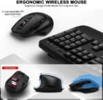 Wireless Keyboard and Mouse Combo, 2.4G Full Size Wave Keys Ergonomic Keyboard with Wrist Rest and 3-Level DPI Adjustable Wireless Ergonomic Mouse for Windows, Mac OS Desktop/Laptop/PC(Black) - Image 5