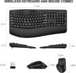 Wireless Keyboard and Mouse Combo, 2.4G Full Size Wave Keys Ergonomic Keyboard with Wrist Rest and 3-Level DPI Adjustable Wireless Ergonomic Mouse for Windows, Mac OS Desktop/Laptop/PC(Black) - Image 8