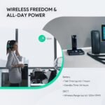 Yealink Wireless DECT Headset WH63,Teams Certified,Single Ear Office Headset for Desk Phone and Computer Softphone,Noise Cancelling Mic,Compatible Polycom Grandstream IP Phone - Image 3