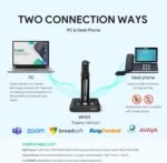 Yealink Wireless DECT Headset WH63,Teams Certified,Single Ear Office Headset for Desk Phone and Computer Softphone,Noise Cancelling Mic,Compatible Polycom Grandstream IP Phone - Image 4