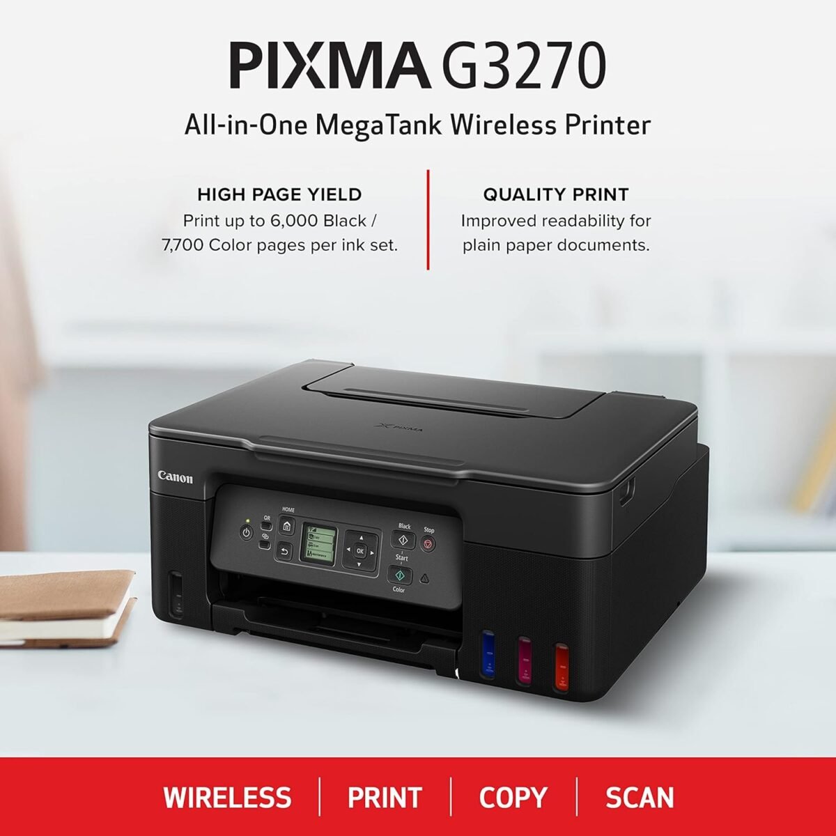 Canon MegaTank G3270 All-in-One Wireless Inkjet Printer. for Home Use, Print, Scan and Copy - Image 4