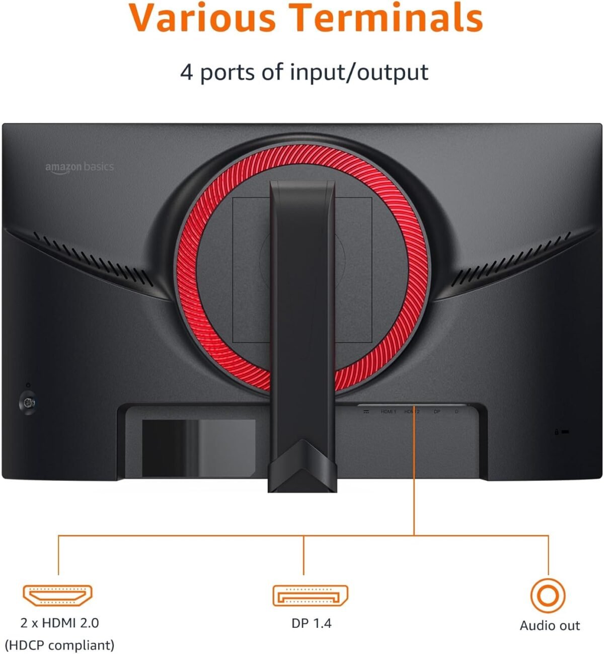 Amazon Basics 24 inch Gaming Monitor, FHD 1080P, 165Hz, VESA Compatible, Adaptive sync, 1ms Response, Black - Image 4