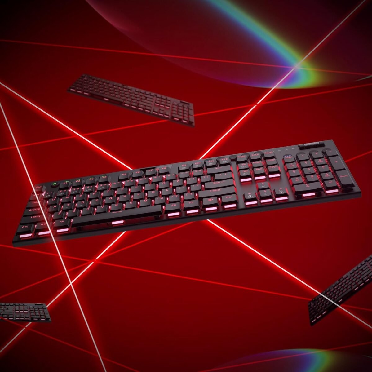 Redragon K618 PRO 3-Mode Wireless RGB Mechanical Keyboard, BT/2.4Ghz/Wired Low Profile Win/Mac Gaming Keyboard w/Ultra-Thin Design, Dedicated Media Control & Linear Red Switch - Image 8