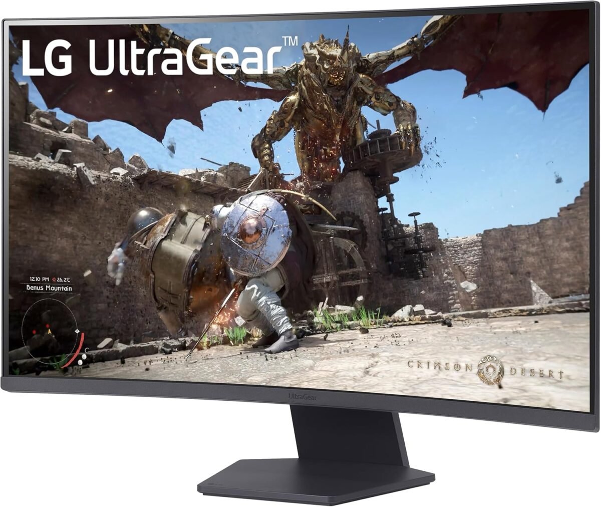 LG 32GS60QC-B Ultragear 32-inch Curved Gaming Monitor QHD (2560x1440) 180Hz 1ms 1000R AMD FreeSync HDR10 HDMIx2 DisplayPort Black - Image 4