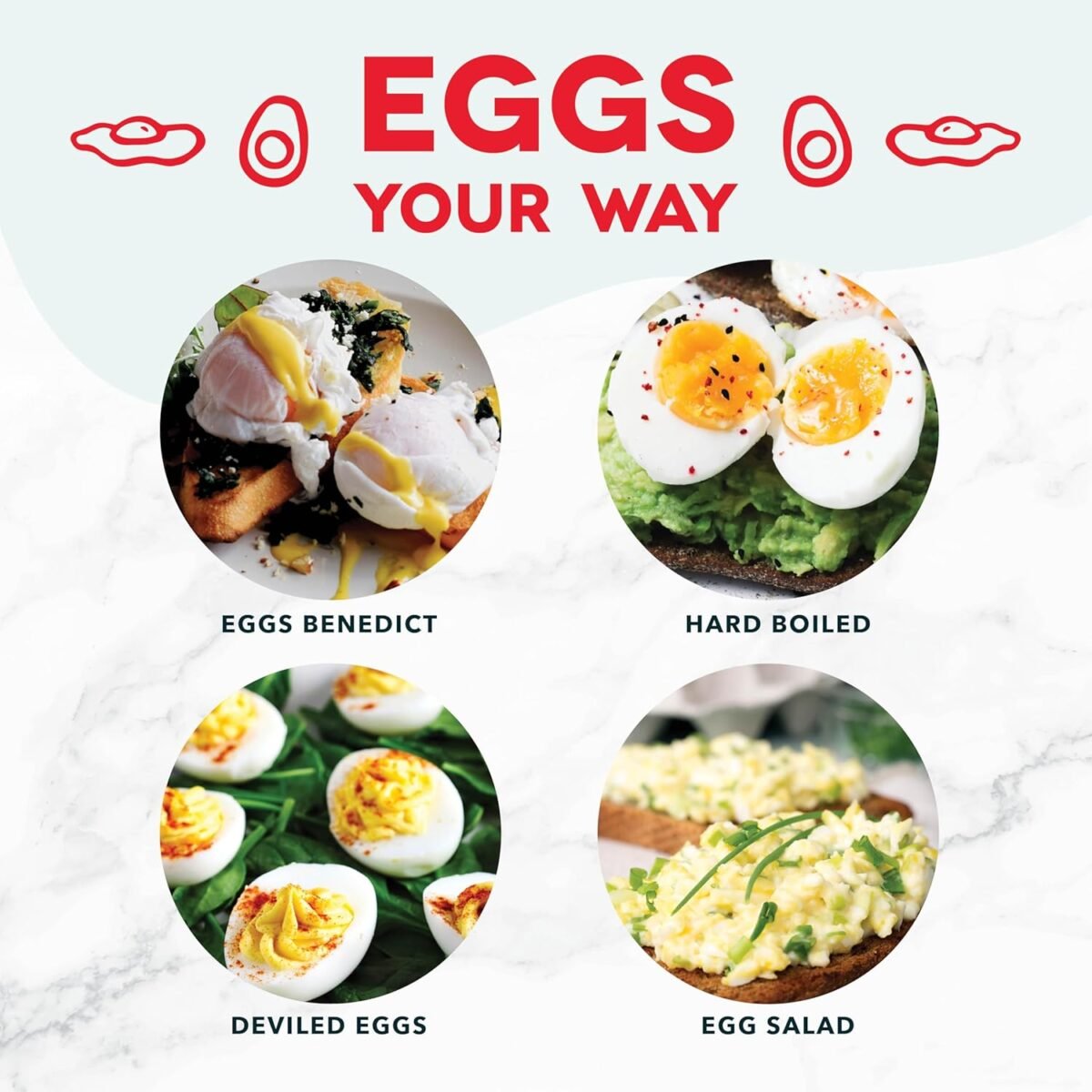 DASH Rapid Egg Cooker: 6 Egg Capacity Electric Egg Cooker for Hard Boiled Eggs, Poached Eggs, Scrambled Eggs, or Omelets with Auto Shut Off Feature - Aqua, 5.5 Inch (DEC005AQ) - Image 5