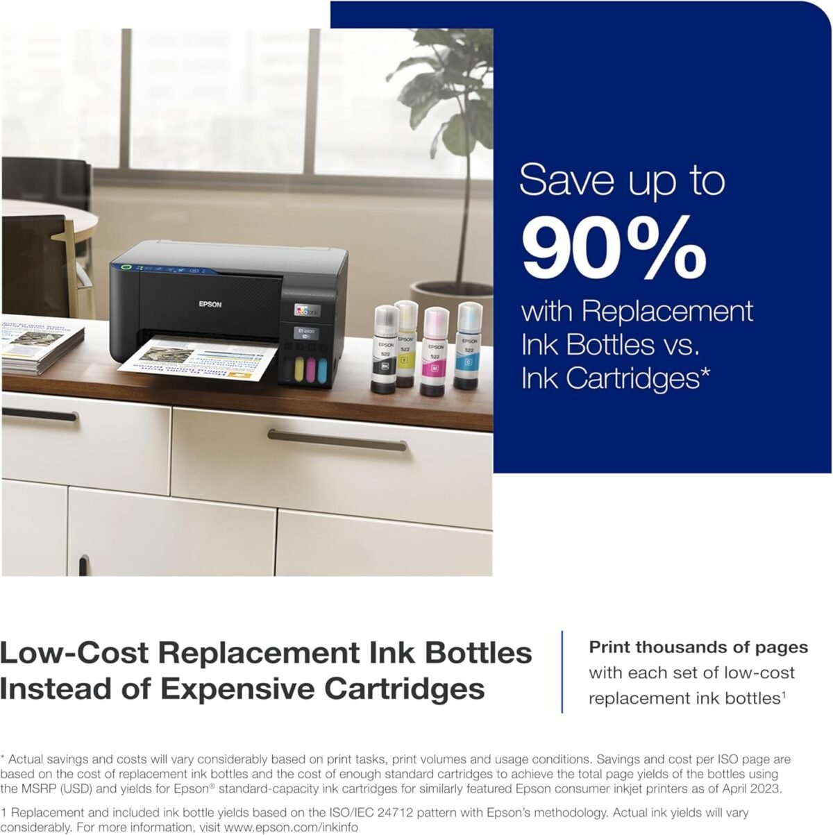 Epson EcoTank ET-2400 Wireless Color All-in-One Cartridge-Free Supertank Printer with Scan and Copy – Easy, Everyday Home Printing, Black - Image 3