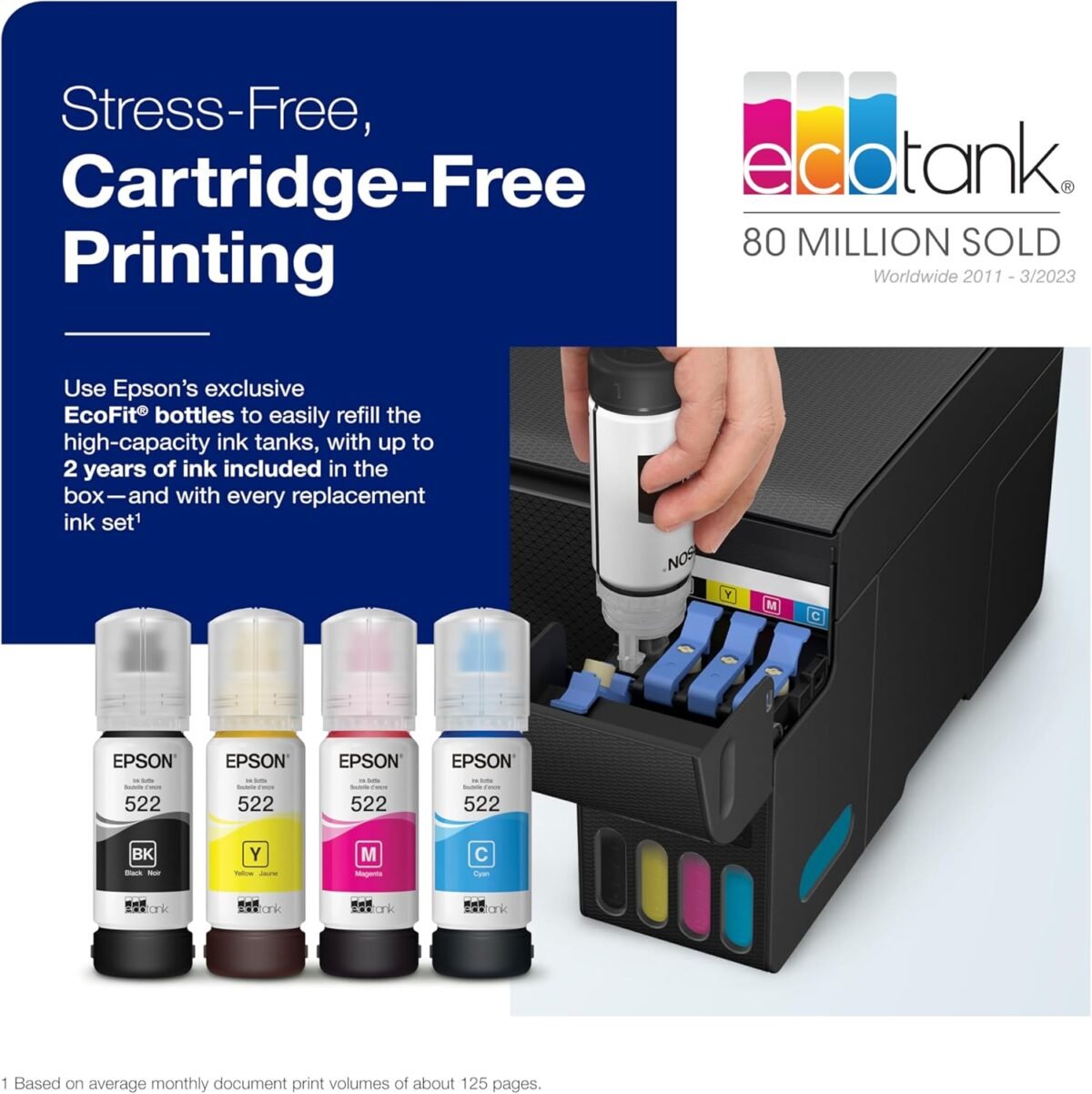 Epson EcoTank ET-2400 Wireless Color All-in-One Cartridge-Free Supertank Printer with Scan and Copy – Easy, Everyday Home Printing, Black - Image 4