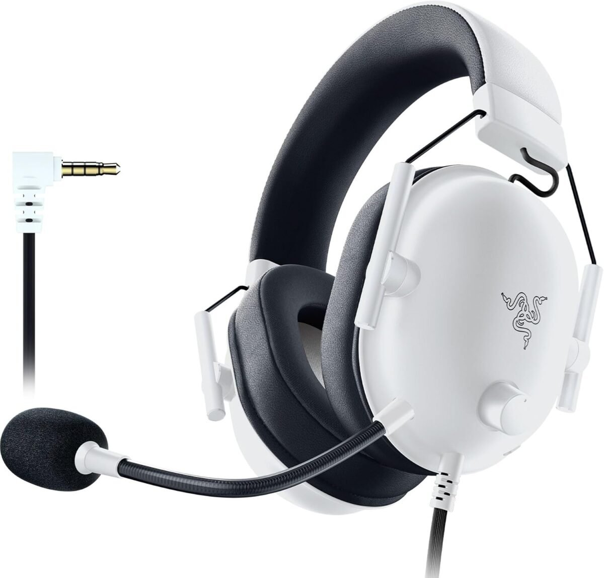 Razer BlackShark V2 X PlayStation Gaming Headset: 50mm Drivers - Cardioid Mic - Lightweight - Comfortable, Noise Isolating Earcups - for PS5, Xbox Series X, PC, Switch via 3.5 mm Audio Jack - White - Image 9