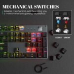 Black Emblem Mechanical Gaming Keyboard with Clicky Blue Switches, RGB Backlit Full Size 104 Key Programmable Wired Keyboard with Aluminum Base for Gaming/Typing/PC/Mac - Image 3