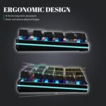 Black Emblem Mechanical Gaming Keyboard with Clicky Blue Switches, RGB Backlit Full Size 104 Key Programmable Wired Keyboard with Aluminum Base for Gaming/Typing/PC/Mac - Image 6