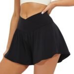 FireSwan Crossover Athletic Shorts for Women 2 in 1 Flowy Running Shorts with Pockets Spandex Butterfly Workout Tennis Skorts - Image 3