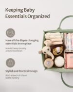 Blissful Diary Baby Diaper Caddy Organizer, Stylish Storage Basket for Newborn Essentials and Diaper Station, Gift for Baby Shower and Registry Must-Have, Sage Green - Image 3