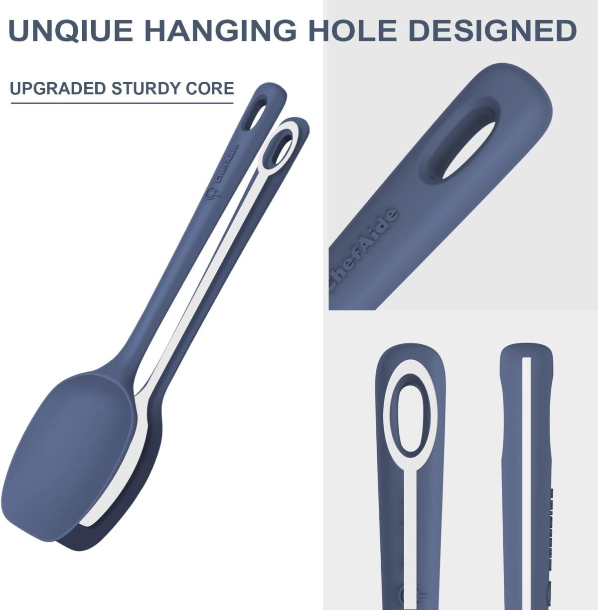 5 Pieces Silicone Spatula Set, Food Grade Rubber Spatula, Upgrade Strong Handle with Ergonomic Grip, Heat Resistant Up to 600°F for Nonstick Cookware, Cooking - Image 4