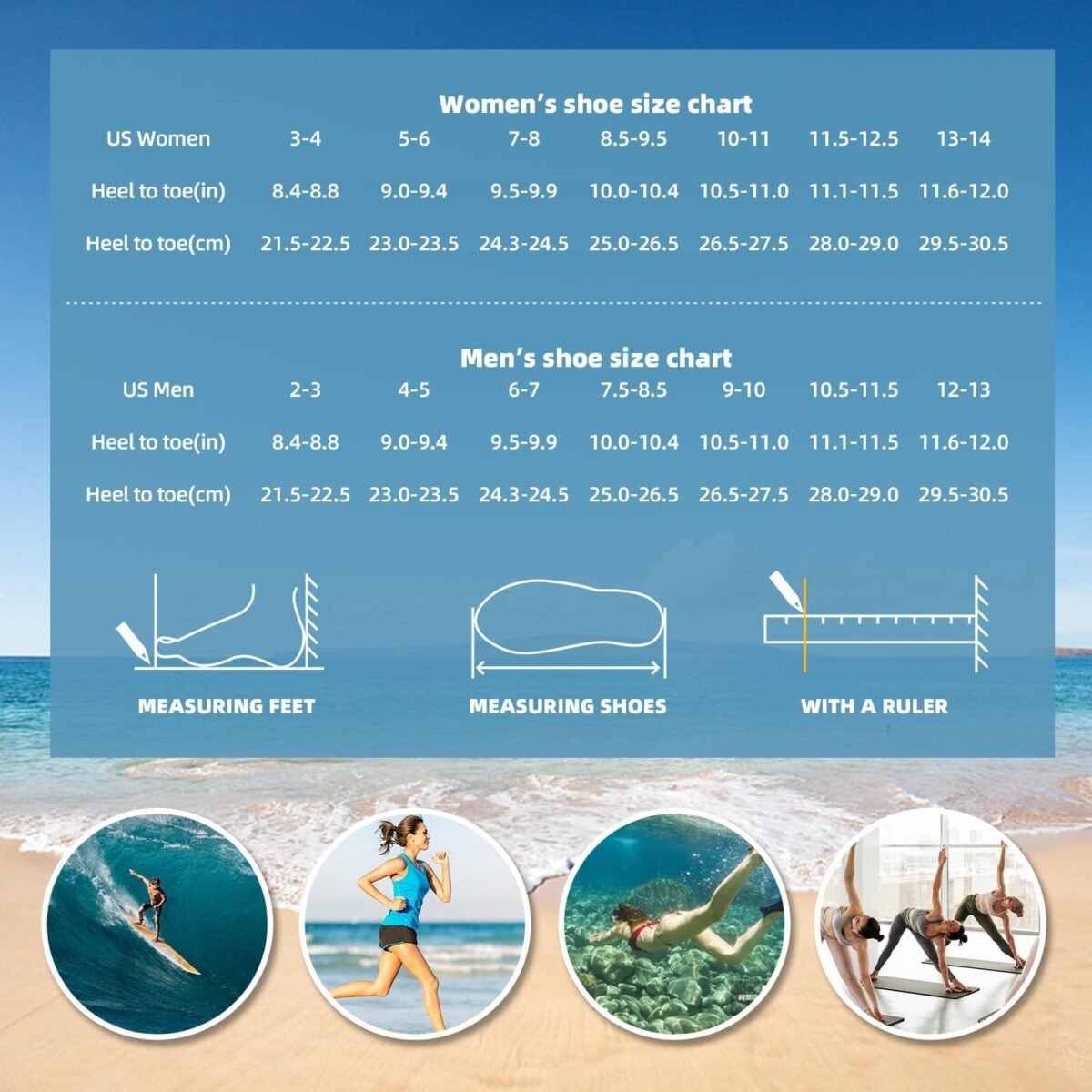 Water Shoes for Women Men Quick-Dry Aqua Socks Swim Beach Barefoot Yoga Exercise Wear Sport Accessories Pool Camping Must Haves Adult Youth Size - Image 3