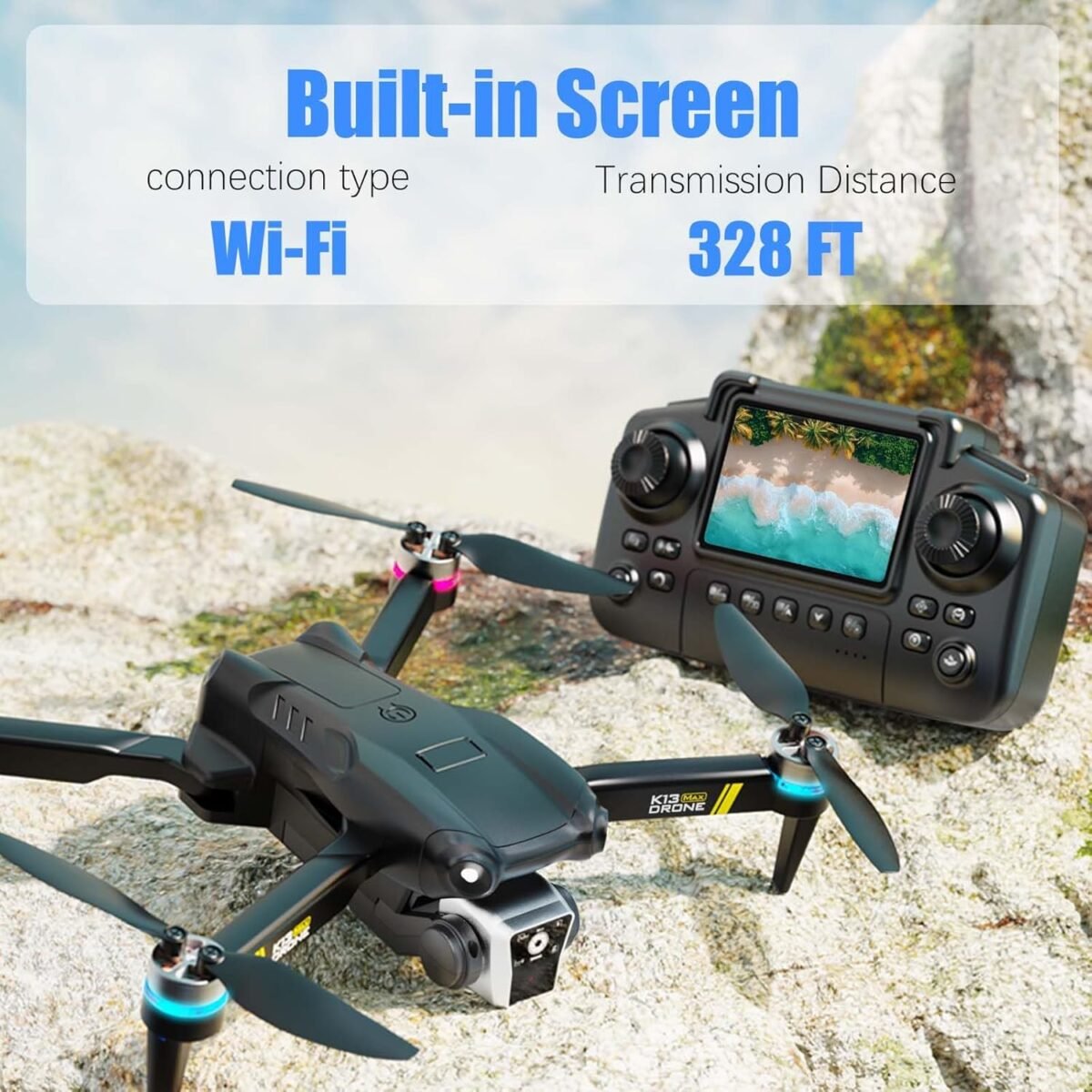 Drone With Camera For Beginner 1080p, Brushless Drones With Screen On Controller, No FAA, Under 249g, Beginner Drone With Altitude Hold, One Key Take Off/Land, 360 Flips,Trajectory Flight, 2 Batteries - Image 5