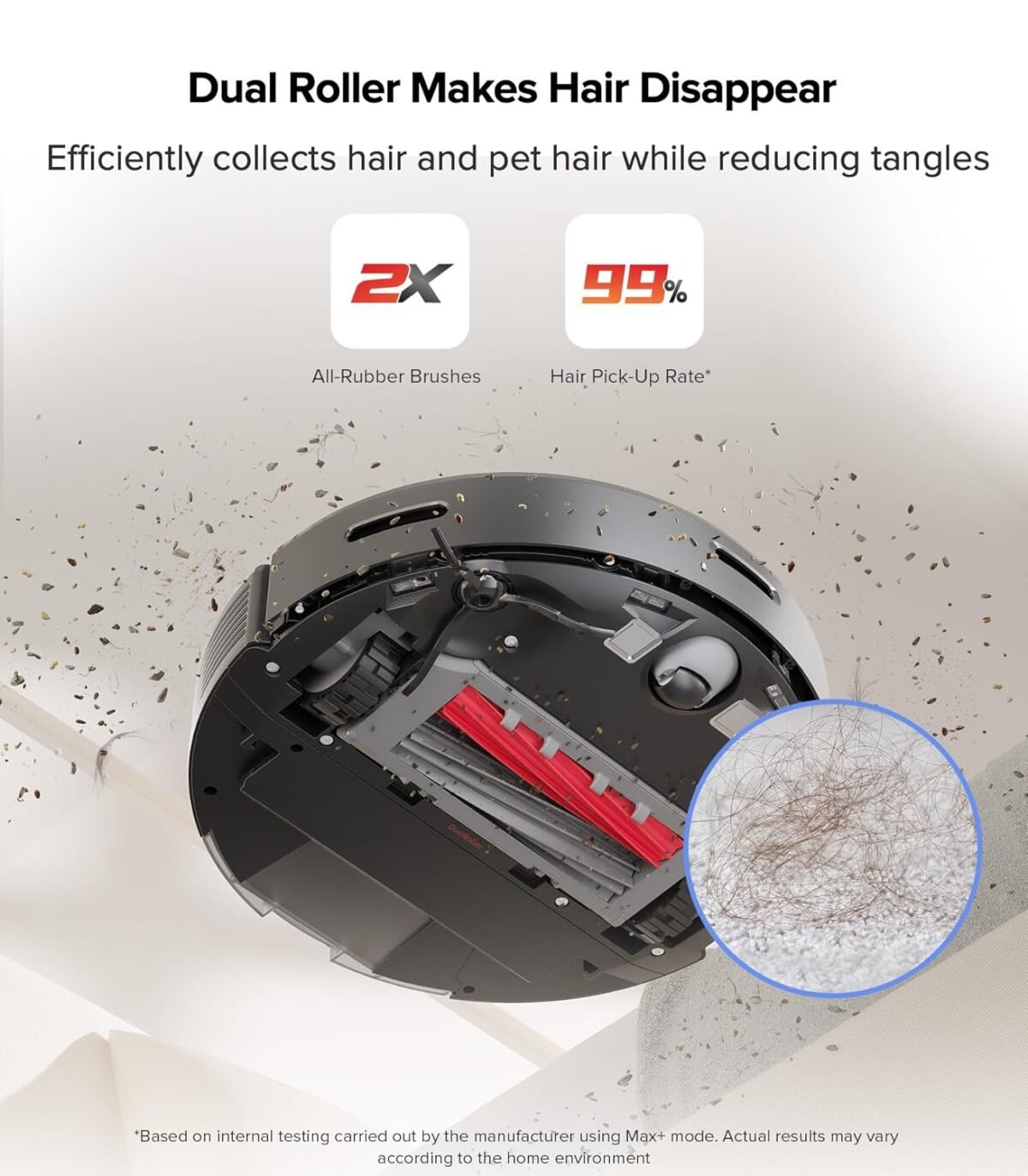 roborock Q5 Max+ Robot Vacuum with Self-Empty Dock, Upgraded from Q5+, 5500 Pa Suction, DuoRoller Brush, Hands-Free Cleaning for up to 7 Weeks, PreciSense LiDAR Navigation, App & Voice Control - Image 3