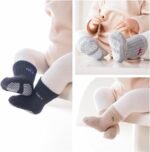 Baby Crew Socks,Grips Combed Cotton Socks Toddler Non-Skid for Girls,Boys Non Slip/Anti Skid 9-Pack - Image 3